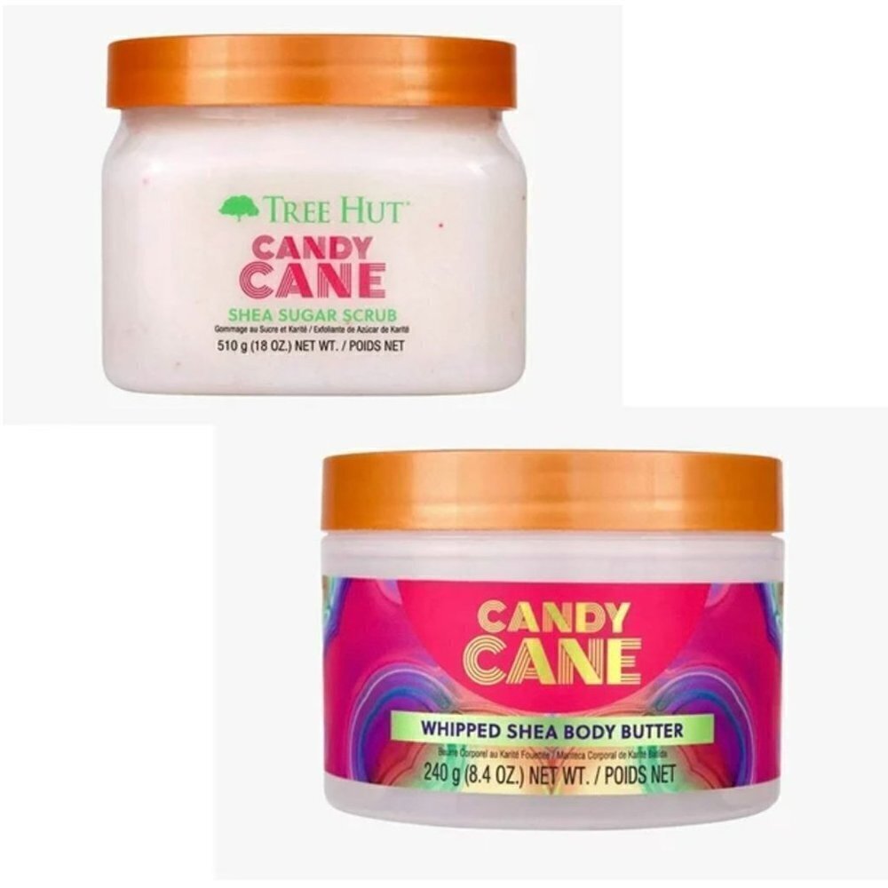 Tree Hut Candy Cane Shea Sugar Scrub And Candy Cane Whipped Shea Body Butter